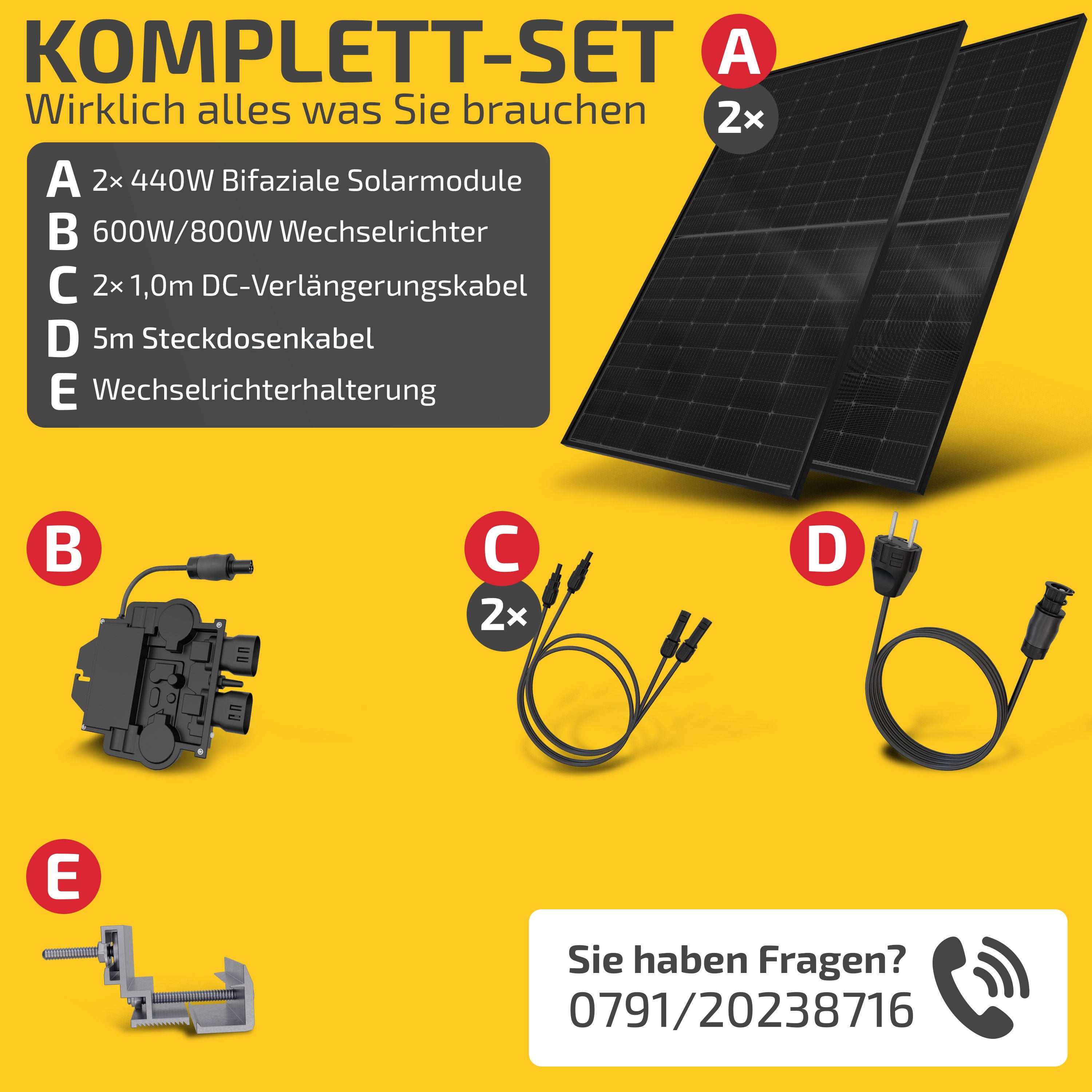 Balkonkraftwerk Basic 850W ohne Halterung