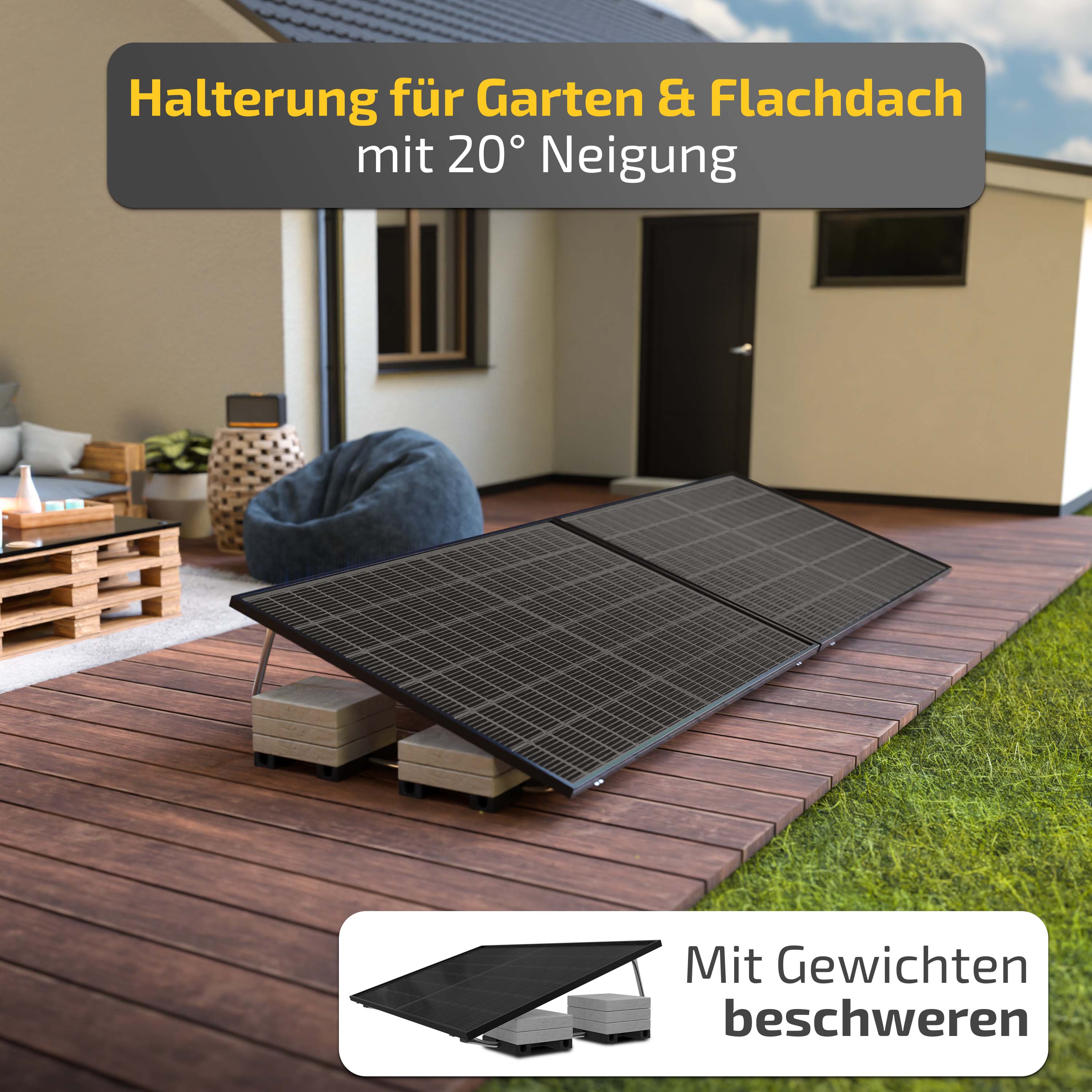 Halterung Garten & Flachdach (1 Stück)