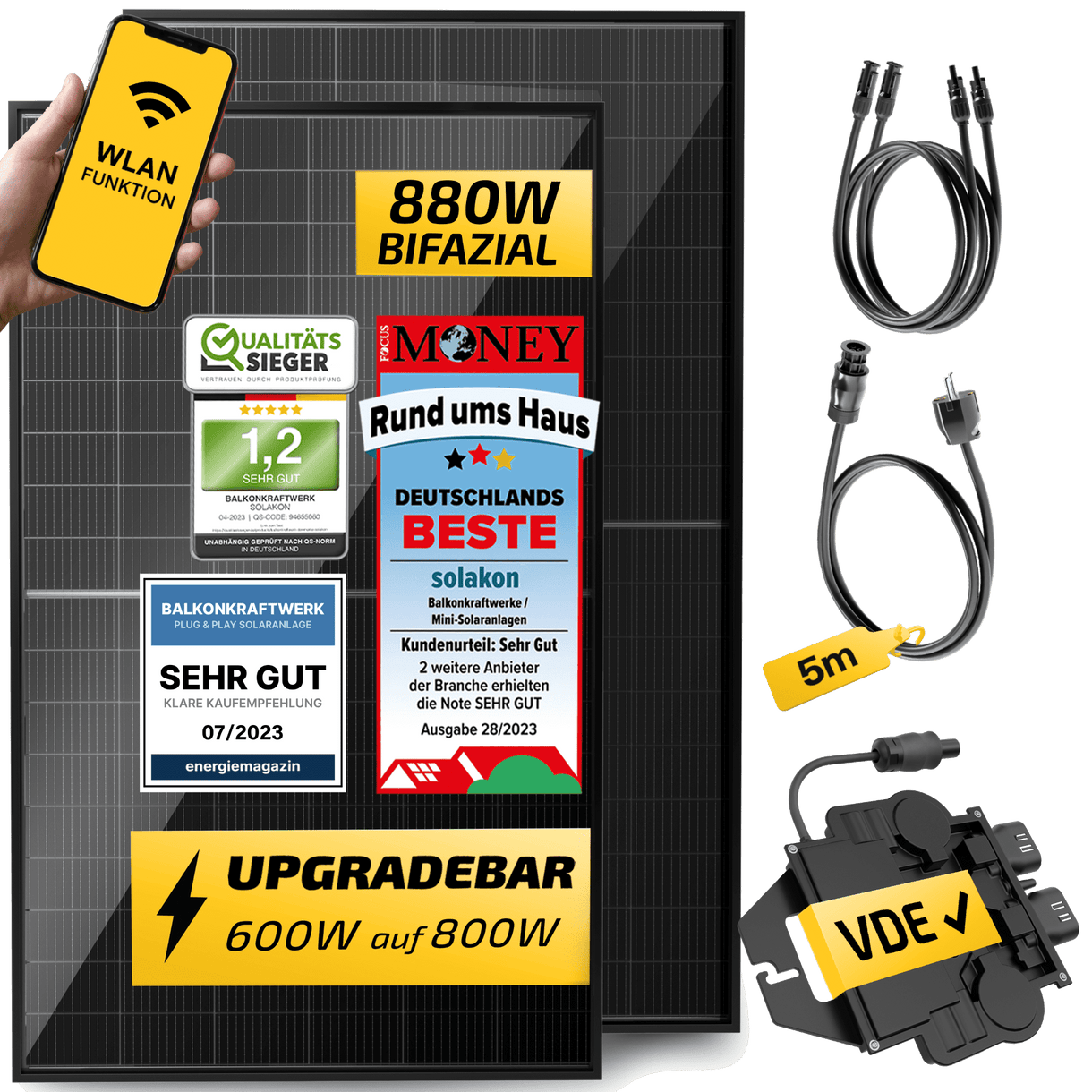 Solakon Basic 890/600W Balkonkraftwerk ohne Halterung