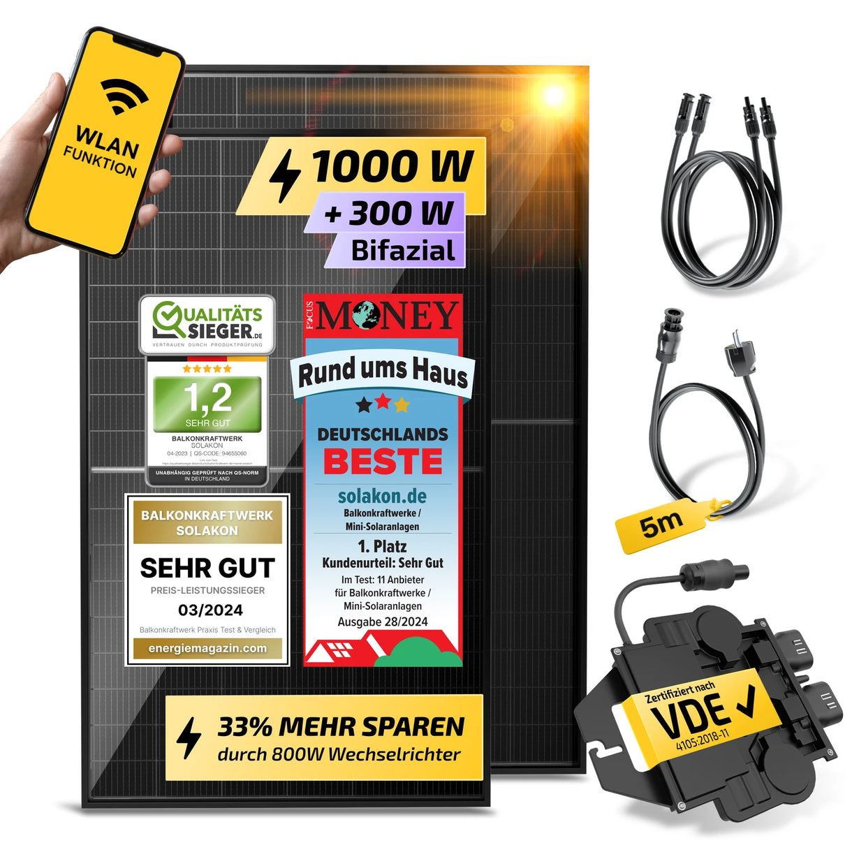 Solakon Basic 1000/800W Balkonkraftwerk ohne Halterung